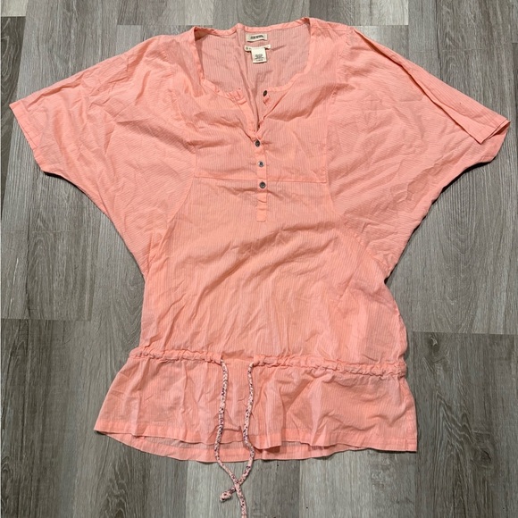 Ruff Hewn Coral Button-Front Tunic - Picture 1 of 5
